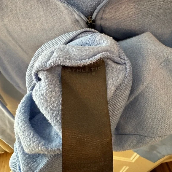 Athletic Works Light Blue Fleece Zip-Up Hoodie Cotton - Picture 6 of 7